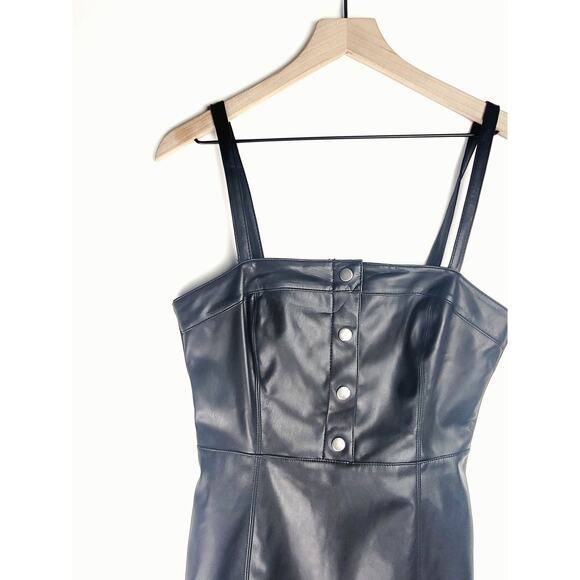 NEW BB DAKOTA Vegan Faux Leather Black Mini Dress - Size 6 - Picture 5 of 9